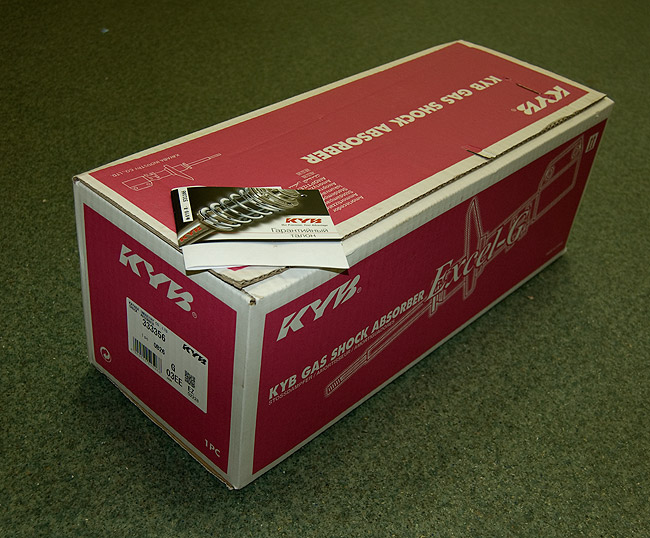 Оригинальная упаковка амортизаторы KYB с гарантийным талоном